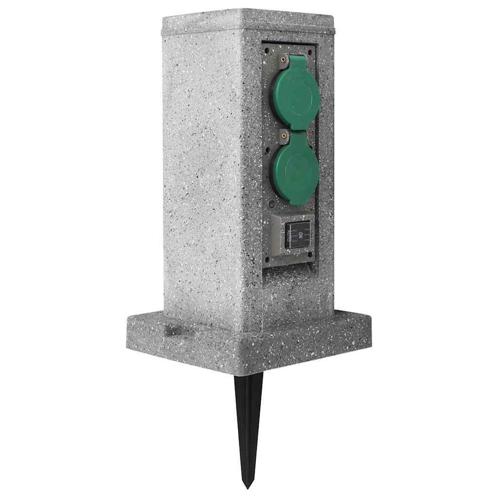 vidaXL Gartensteckdose mit Dämmerungssensor Säule Kunststoff