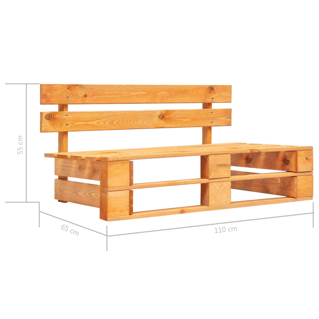 vidaXL Outdoor-Bank Paletten Holz Honigbraun