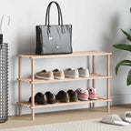 vidaXL Schuhregal mit 3 Böden Massivholz Tanne