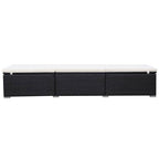 vidaXL Sonnenliegen mit Auflage 2 Stk. Poly Rattan Schwarz