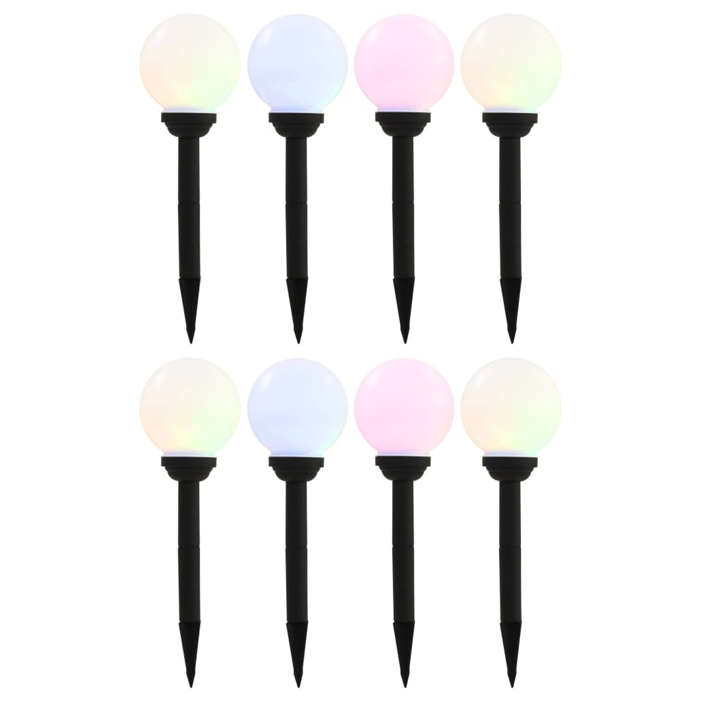 vidaXL Außen-Solarlampen 8 Stk. LED Kugel 15 cm RGB