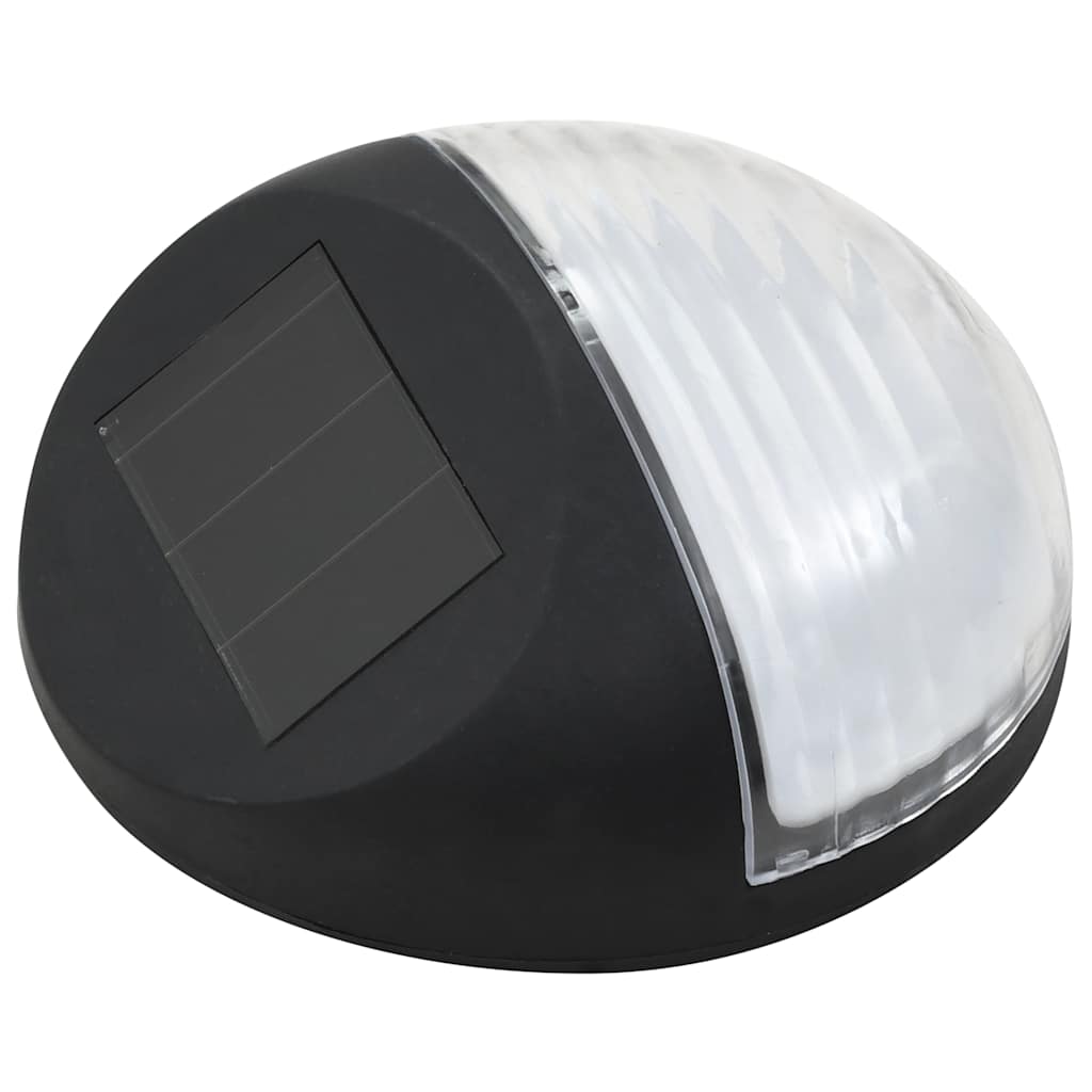 vidaXL Solar-Außenleuchten für Wand LED 24 Stk. Rund Schwarz