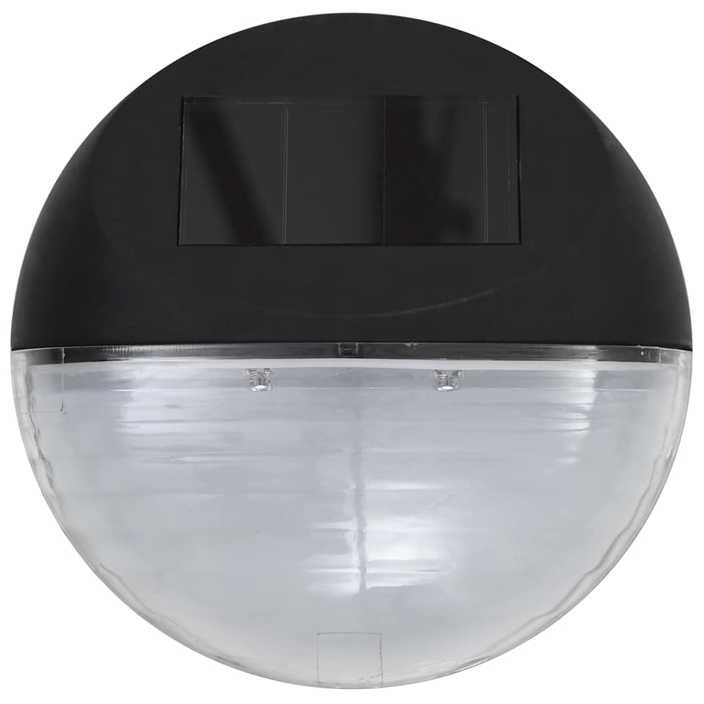 vidaXL Solar-Außenleuchten für Wand LED 24 Stk. Rund Schwarz