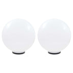 vidaXL LED-Gartenleuchten 2 Stk. Kugelförmig 50 cm PMMA