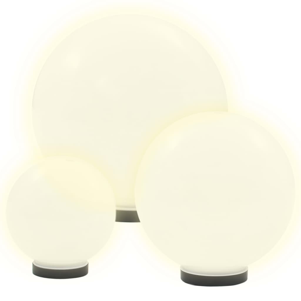 vidaXL 6 Stk. LED-Gartenleuchten-Set Kugelförmig 20/30/40 cm PMMA