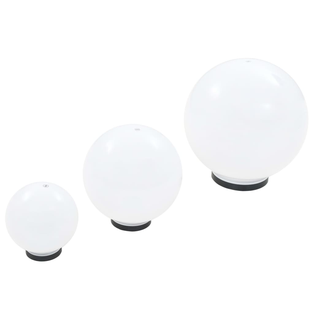 vidaXL 6 Stk. LED-Gartenleuchten-Set Kugelförmig 20/30/40 cm PMMA