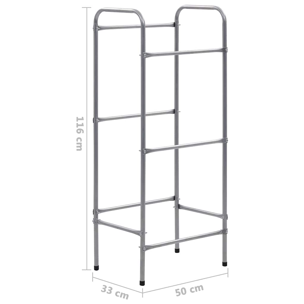 vidaXL Kistenregal für 3 Kisten Silbern 50x33x116 cm Stahl
