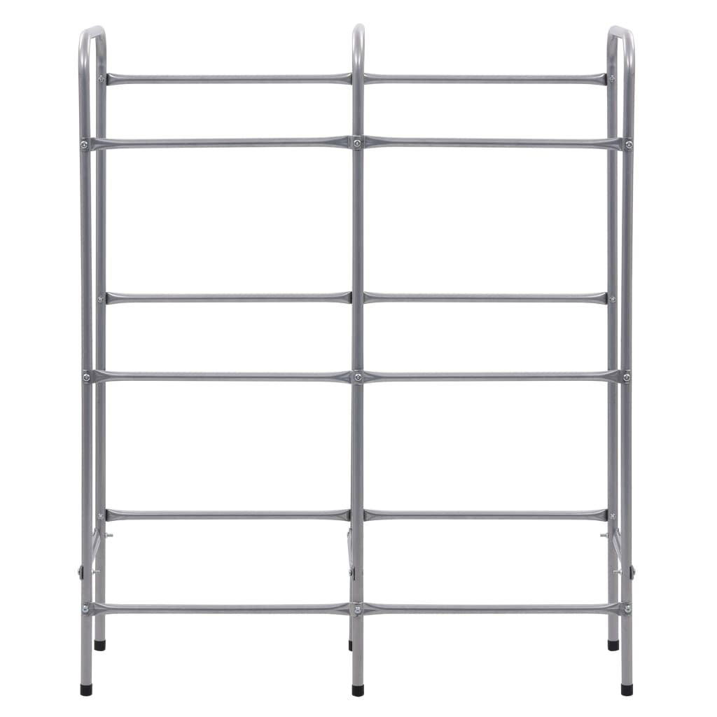vidaXL Kistenregal für 6 Kisten Silbern 96x33x116 cm Stahl