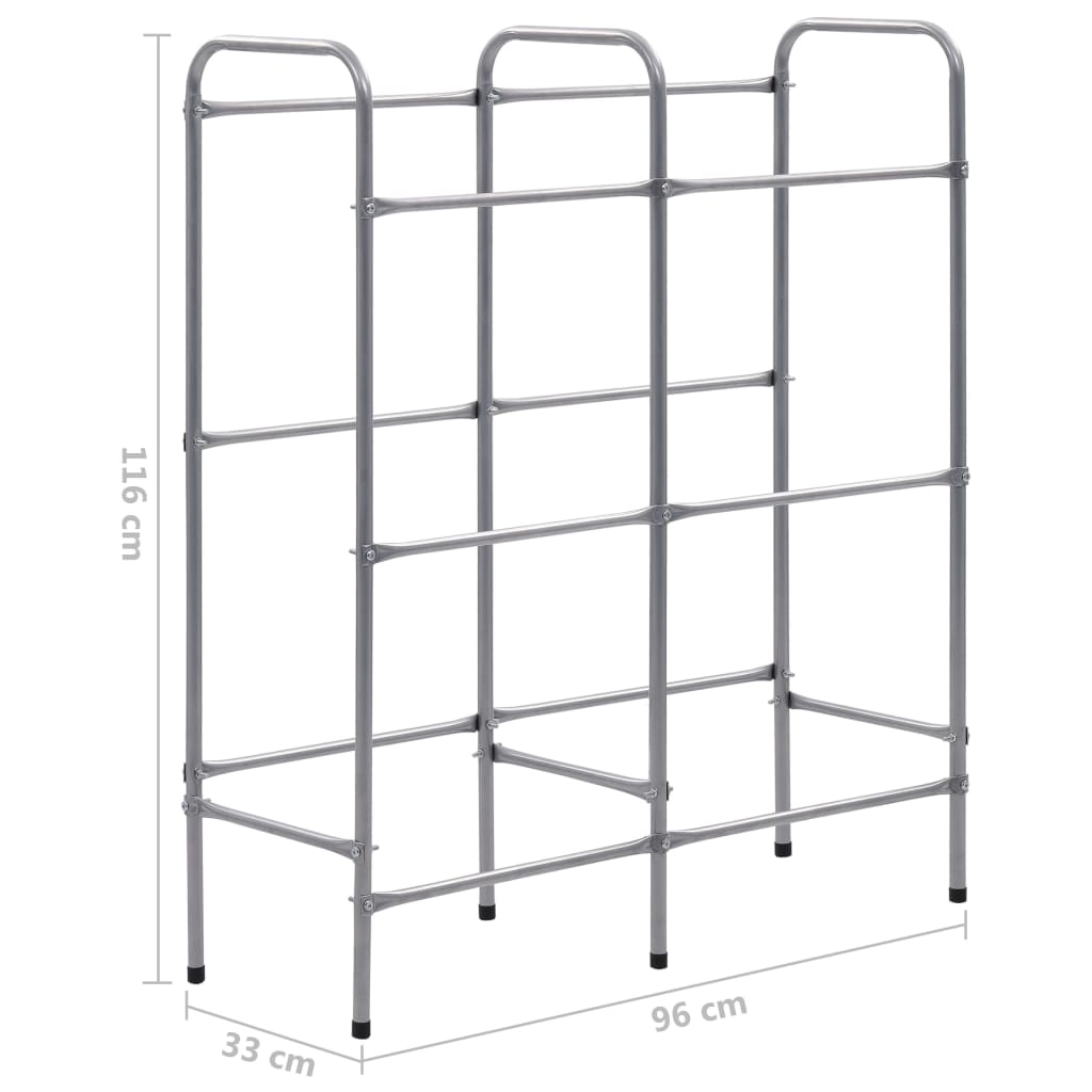 vidaXL Kistenregal für 6 Kisten Silbern 96x33x116 cm Stahl