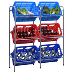vidaXL Kistenregal für 6 Kisten Silbern 96x33x116 cm Stahl