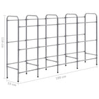 vidaXL Kistenregal für 12 Kisten Silbern 190x33x116 cm Stahl