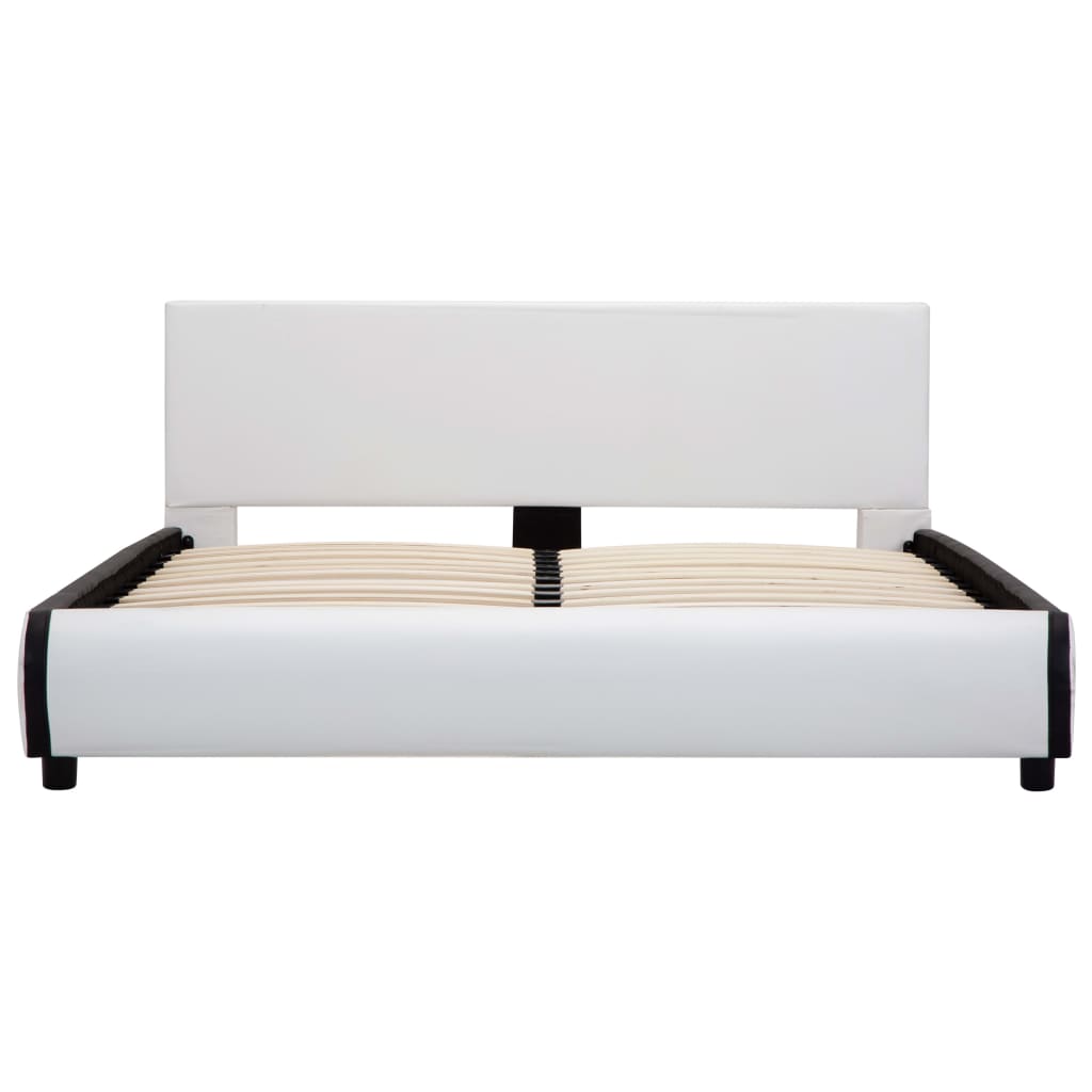 vidaXL Bettgestell mit Schubladen Weiß Kunstleder 140×200 cm