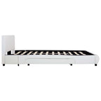 vidaXL Bettgestell mit Schubladen Weiß Kunstleder 140×200 cm