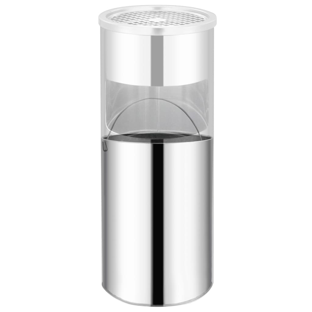 vidaXL Mülleimer mit Aschenbecher Hotel 30 L Edelstahl