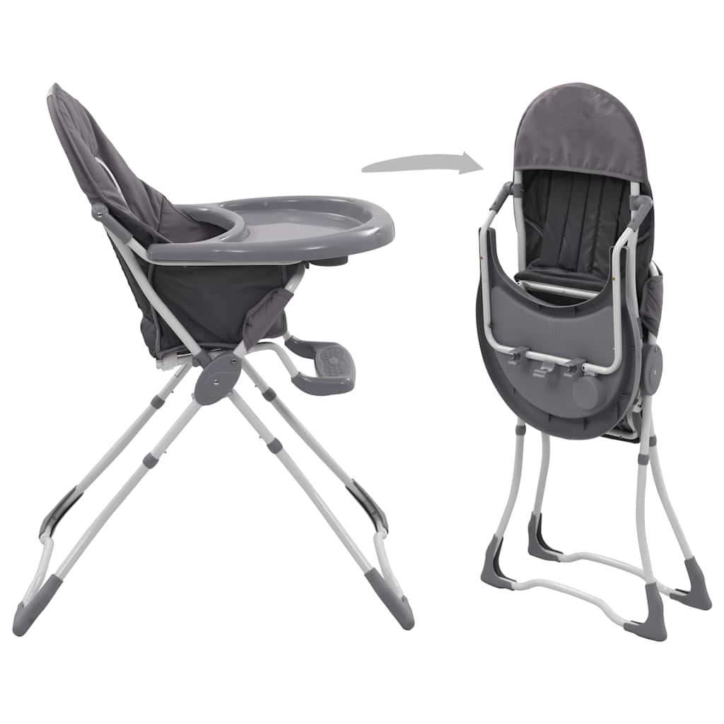 vidaXL Baby-Hochstuhl Grau und Weiß