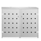 vidaXL Mülltonnenbox für 2 Tonnen 240 L Edelstahl