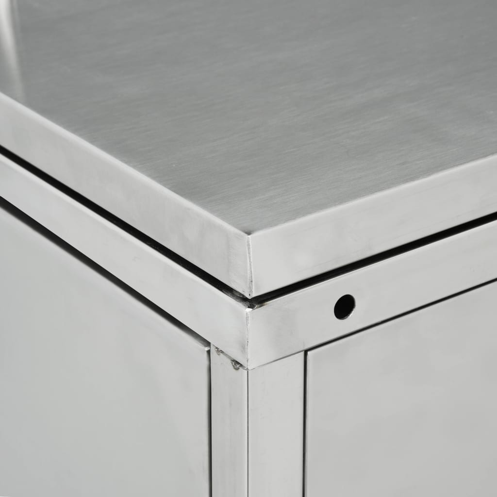 vidaXL Mülltonnenbox für 3 Tonnen 240 L Edelstahl