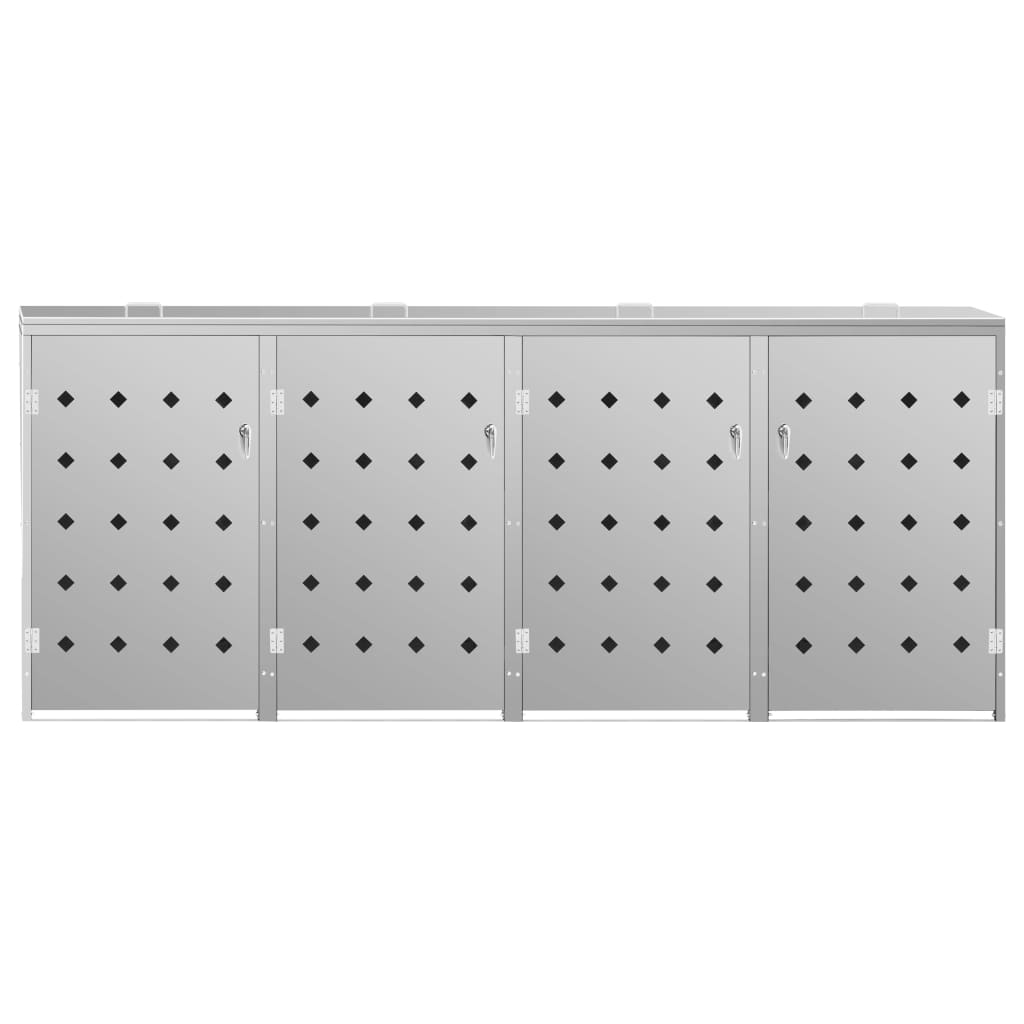 vidaXL Mülltonnenbox für 4 Tonnen 240 L Edelstahl