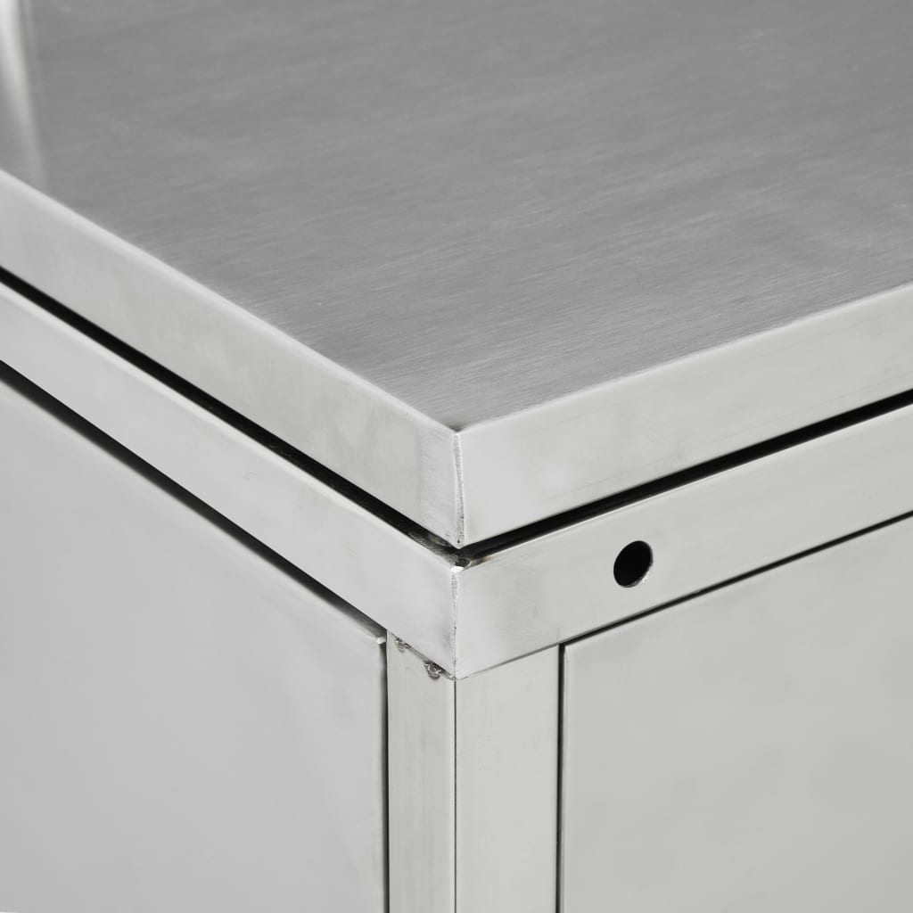 vidaXL Mülltonnenbox für 4 Tonnen 240 L Edelstahl