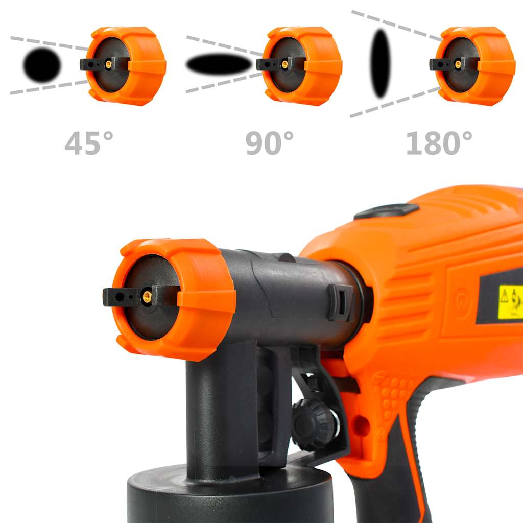 vidaXL Elektrische Farbspritzpistole mit 3 Düsengrößen 500 W 800 ml