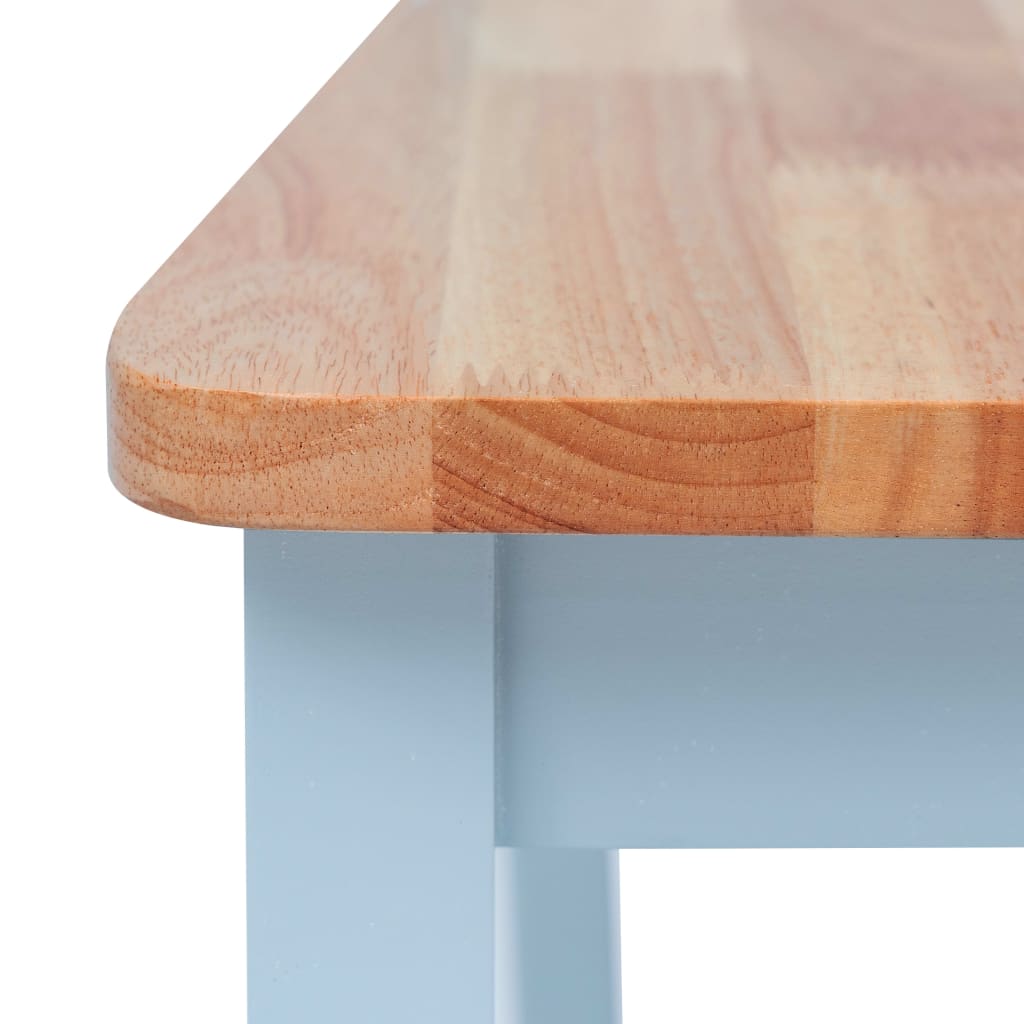 vidaXL Esszimmerstühle 6 Stk Grau Helles Holz Massivholz Kautschukbaum