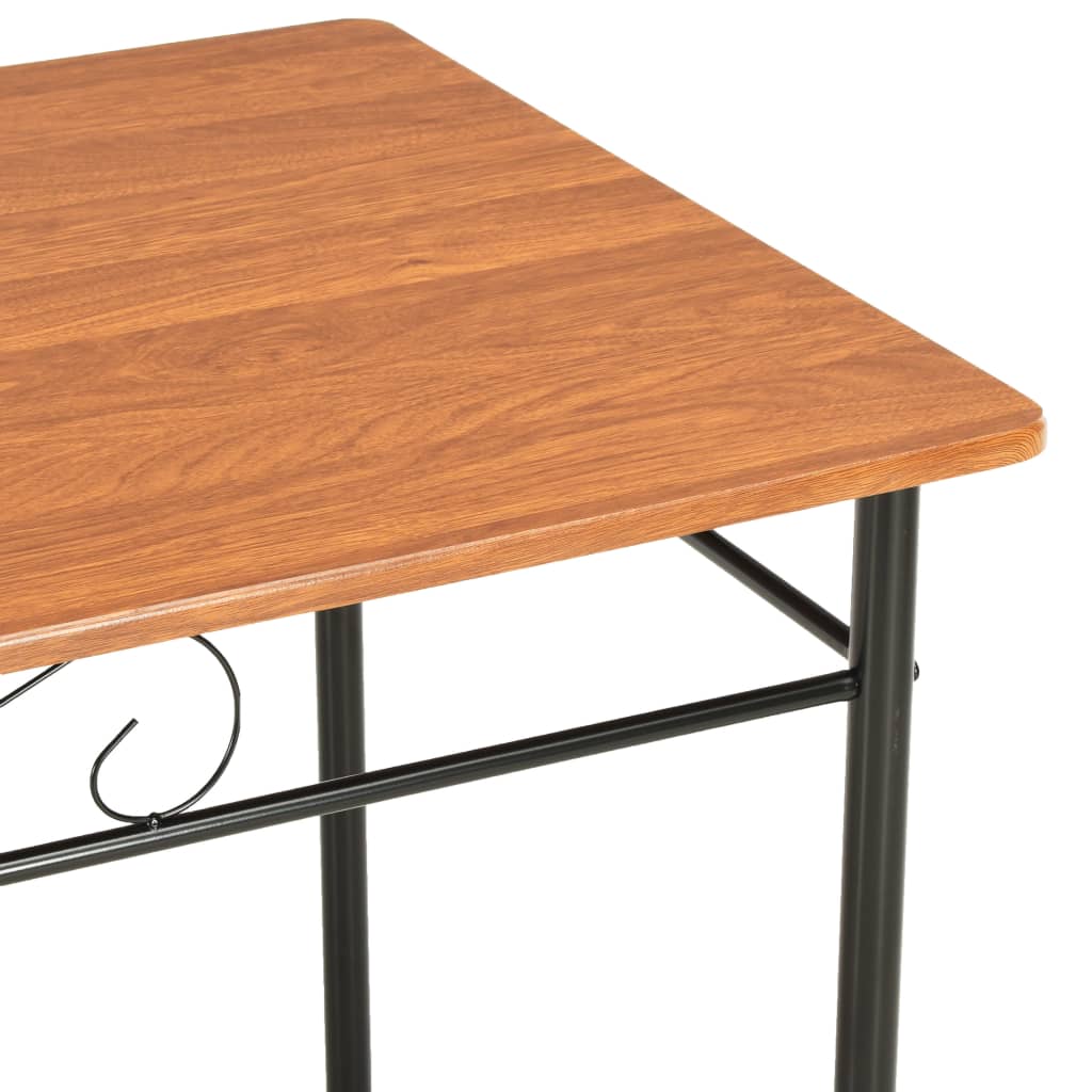 vidaXL 7-tlg. Essgruppe MDF und Stahl Braun