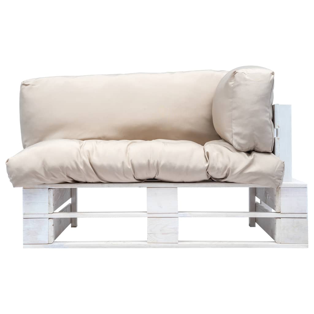 vidaXL Garten-Palettensofa mit Sandfarbigen Kissen Kiefernholz