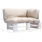 vidaXL Garten-Palettensofa mit Sandfarbigen Kissen Kiefernholz