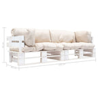 vidaXL 2-tlg. Garten-Palettensofa-Set Kissen in Sandfarben Kiefernholz
