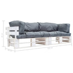 vidaXL 2-tlg. Garten-Palettensofa-Set Kissen in Sandfarben Kiefernholz