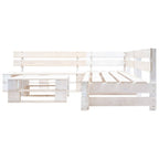 vidaXL 4-tlg. Paletten-Lounge-Set Holz Weiß
