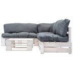 vidaXL 4-tlg. Paletten-Lounge-Set mit Kissen in Grau Holz