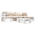 vidaXL 4-tlg. Paletten-Lounge-Set mit Kissen in Grau Holz