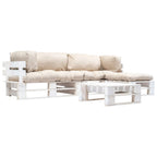 vidaXL 4-tlg. Paletten-Lounge-Set mit Kissen in Grau Holz