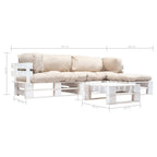 vidaXL 4-tlg. Paletten-Lounge-Set mit Kissen in Grau Holz