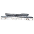vidaXL 6-tlg. Paletten-Lounge-Set mit Kissen in Grau Holz