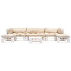 vidaXL 6-tlg. Paletten-Lounge-Set mit Kissen in Grau Holz