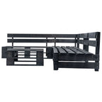 vidaXL 4-tlg. Garten-Lounge-Set aus Paletten Schwarz Holz
