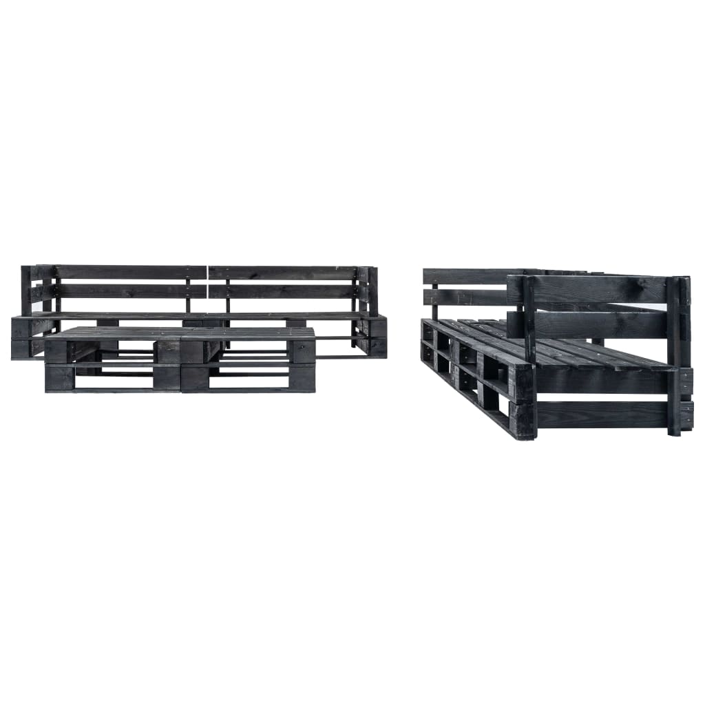 vidaXL 6-tlg. Garten-Lounge-Set aus Paletten mit Roten Kissen Holz