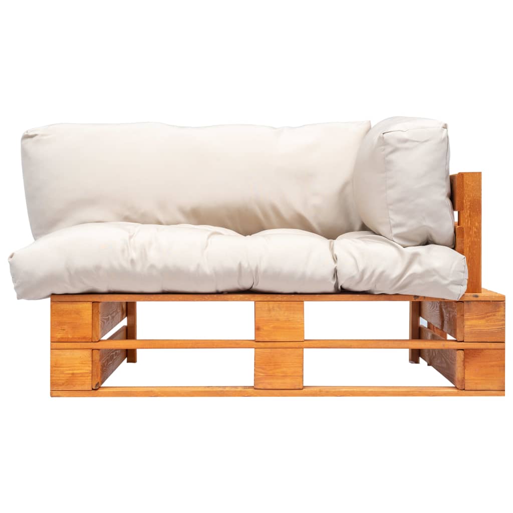 vidaXL Garten-Palettensofa mit Kissen in Rot Kiefernholz