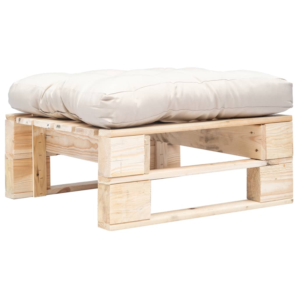vidaXL Garten-Palettenhocker mit Kissen Holz Natur