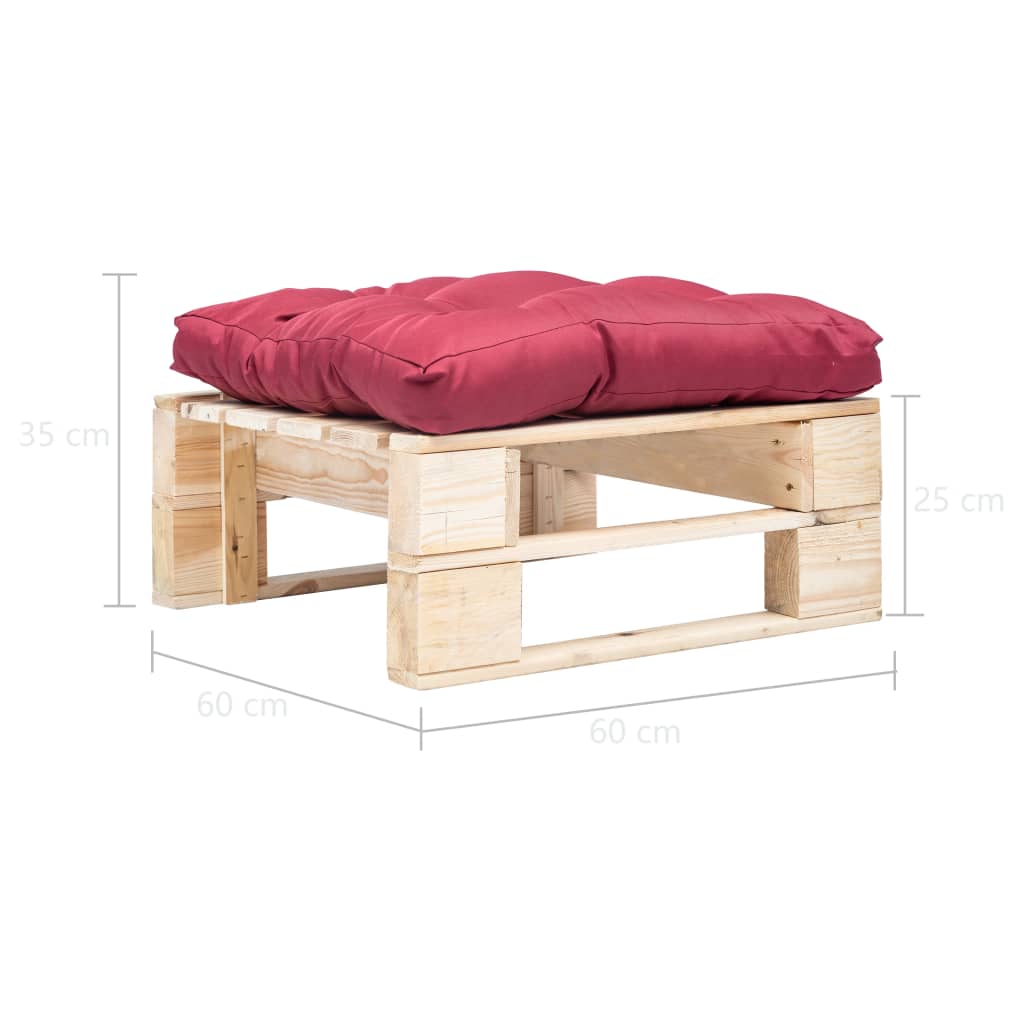 vidaXL Garten-Palettenhocker mit Kissen in Grau Holz Natur