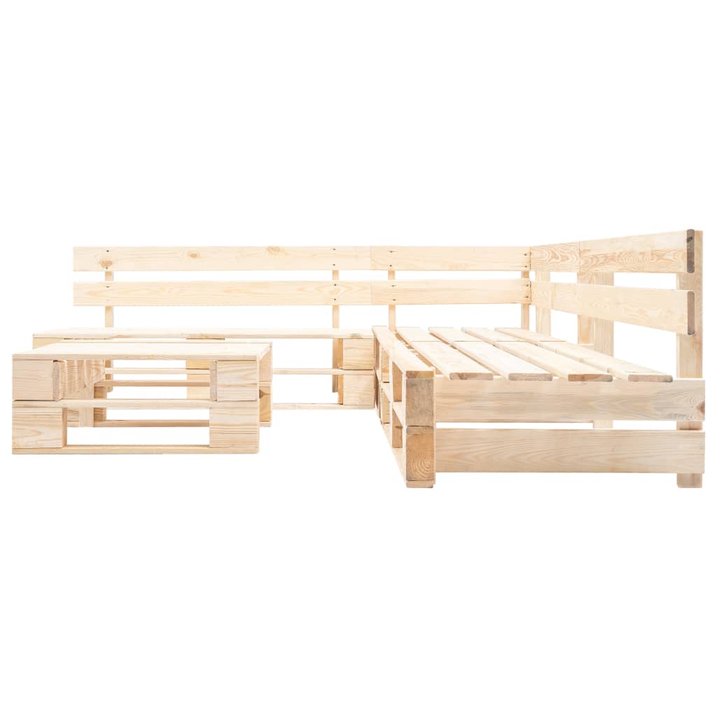 vidaXL 4-tlg. Paletten-Lounge-Set Holz Weiß