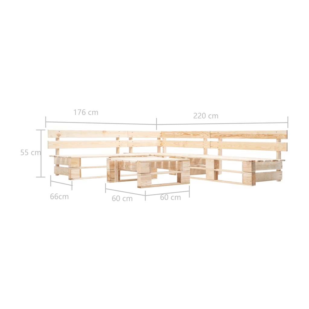 vidaXL 4-tlg. Paletten-Lounge-Set Holz Weiß