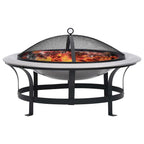 vidaXL Garten-Feuerschale mit Grill Edelstahl 76 cm