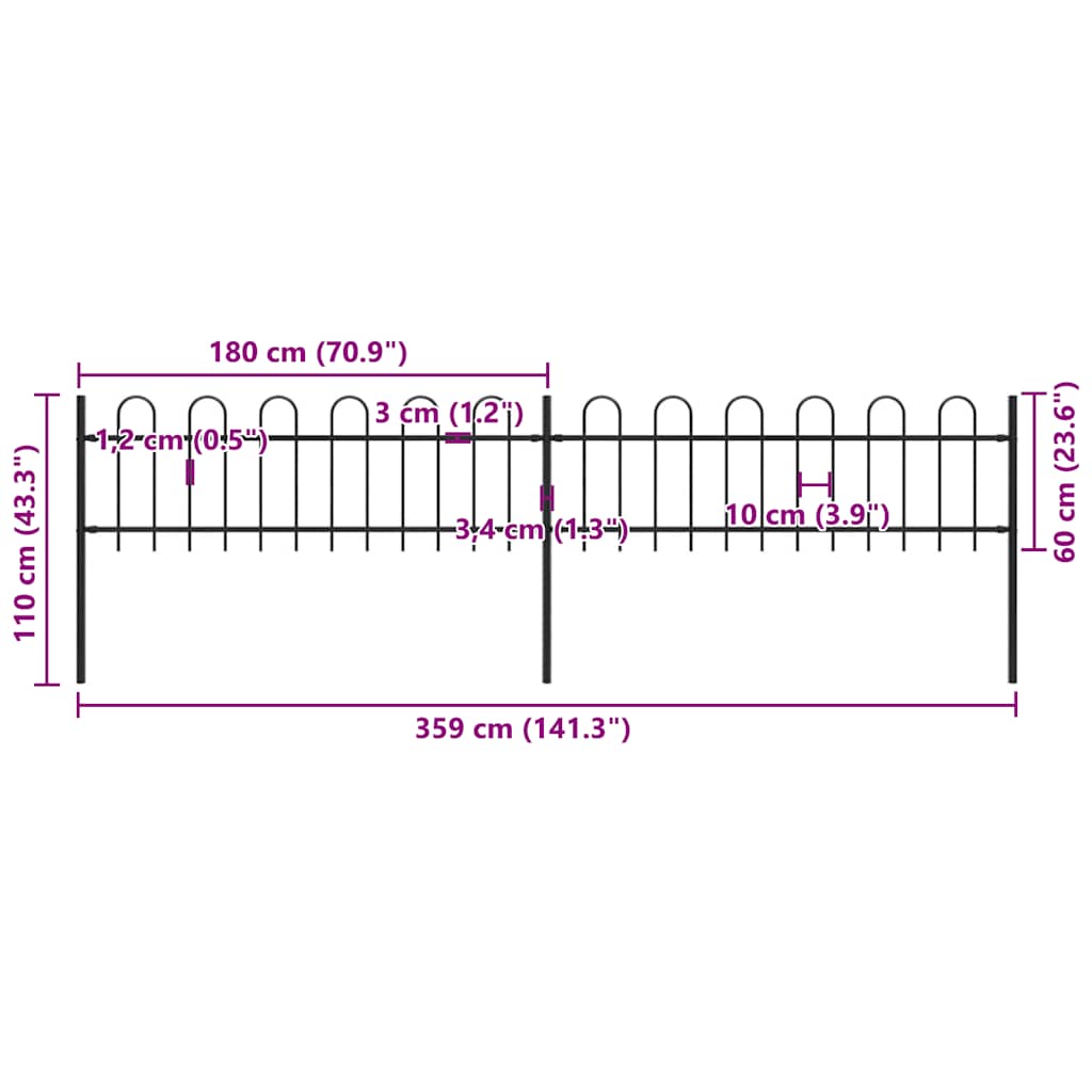 vidaXL Gartenzaun | Stahl | Robust | Modern