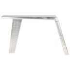 vidaXL Schreibtisch Flugzeugflügel-Optik Silbern 112x50x76 cm Metall