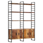 vidaXL Bücherregal 4 Ebenen 124x30x180 cm Altholz Massiv