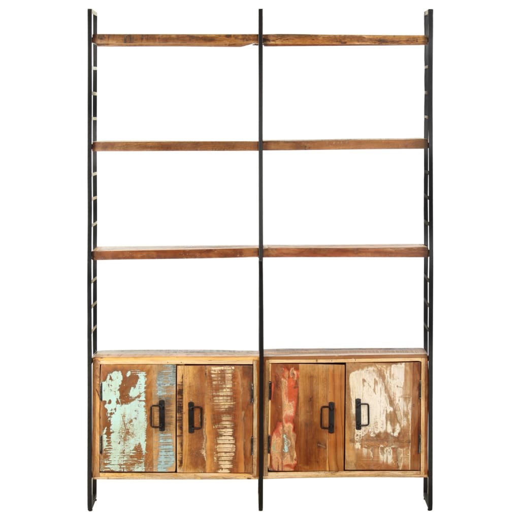 vidaXL Bücherregal 4 Ebenen 124x30x180 cm Altholz Massiv