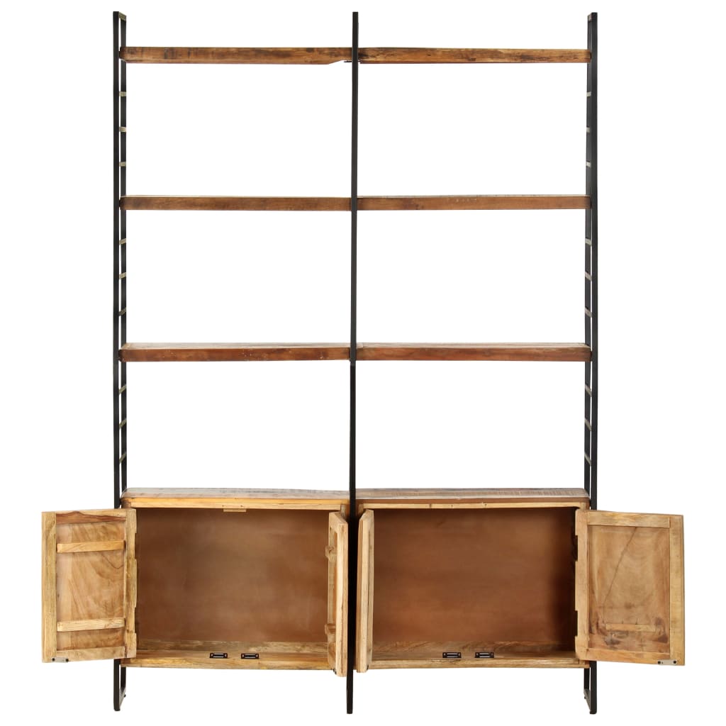 vidaXL Bücherregal 4 Ebenen 124x30x180 cm Altholz Massiv